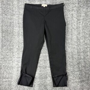 Banana Republic Sloan Fit Womens 10 Black Side Zip Ankle Pants Cotton Stretch